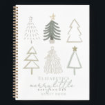 Boho Green Christmas Trees Baby shower Notitieboek<br><div class="desc">Dit boho "vrolijk klein baby shower" vakantie jongen baby shower gastenboek / notitieboek beschikt over kerstbomen in groene tinten. Personaliseer het voor uw behoeften. U kunt bijpassende producten vinden in mijn winkel.</div>