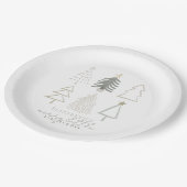 Boho Green Christmas Trees Baby shower Papieren Bordje (Gekanteld)