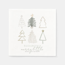 Boho Green Christmas Trees Baby shower Servet