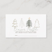 Boho Green Christmas Trees Luier Raffle Ticket Informatiekaartje (Voorkant)