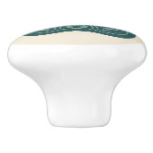 Boho Green & Cream Pawprint Folk Art keramische kn Knop (Zijkant)