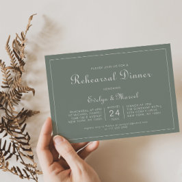 Boho Green Destination Floral Rehearsal Dinner Kaart