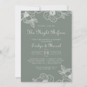 Boho Green Destination Floral Rehearsal Dinner Kaart (Voorkant)