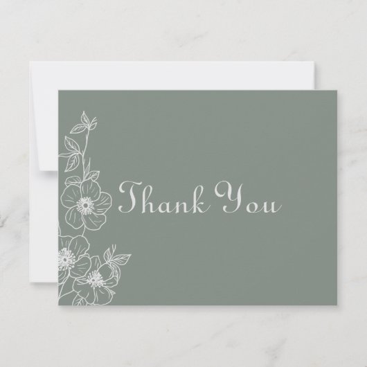 Boho Green Destination Floral Wedding Bedankkaart (Voorkant)