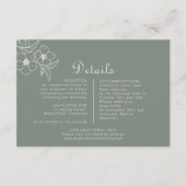 Boho Green Destination Floral Wedding Details Informatiekaartje (Voorkant)