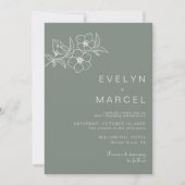 Boho Green Destination Floral Wedding Kaart (Voorkant)