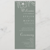 Boho Green Destination Floral Wedding Programmakaart (Voorkant)