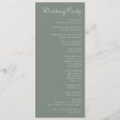 Boho Green Destination Floral Wedding Programmakaart (Achterkant)