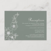 Boho Green Destination Floral Wedding Reception Informatiekaartje (Voorkant)