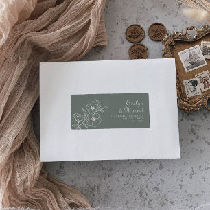 Boho Green Destination Floral Wedding Return Etiket