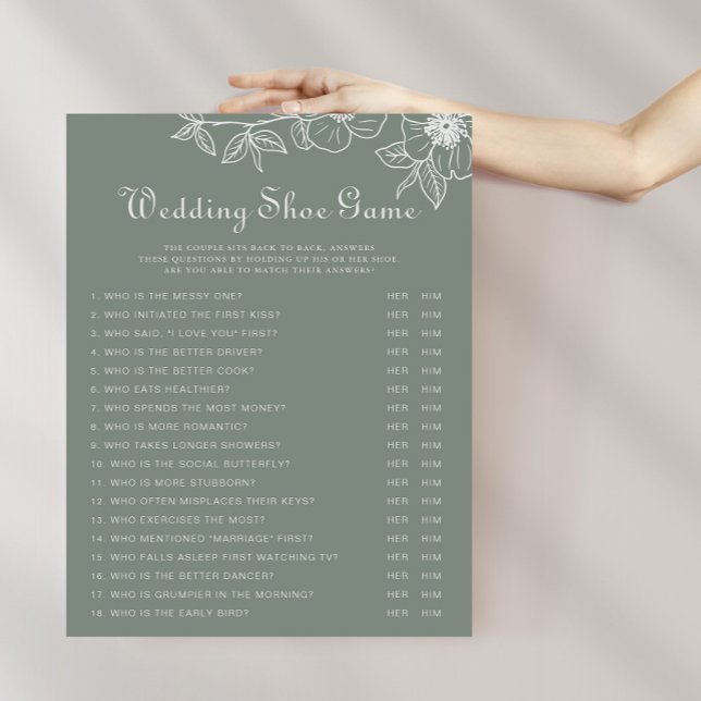 Boho Green Destination Floral Wedding Shoe Game (Creator heeft geüpload)