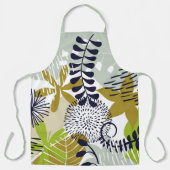 Boho Green en Navy Leaves Schort (Voorkant)