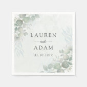 Boho Green Eucalyptus Botancial Wedding Servet (Voorkant)
