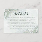 Boho Green Eucalyptus Wedding Details  Informatiekaartje (Voorkant)