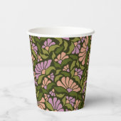  Boho Green Floral Custom 50th Birthday Papieren Bekers (Achterkant)