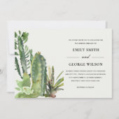 BOHO GREEN FLORAL DESERT CACTI FOLIAGE WEDDING KAART (Voorkant)