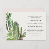 BOHO GREEN FLORAL DESERT CACTI FOLIAGE WEDDING KAART (Voorkant / Achterkant)