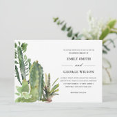 BOHO GREEN FLORAL DESERT CACTI FOLIAGE WEDDING KAART (Staand voorkant)