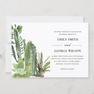 BOHO GREEN FLORAL DESERT CACTI FOLIAGE WEDDING KAART