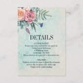 Boho Green Floral Wedding Details Enclosure Kaart (Voorkant)