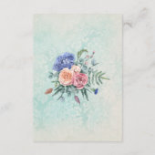 Boho Green Floral Wedding Details Enclosure Kaart (Achterkant)