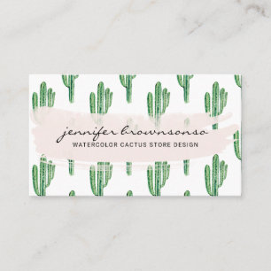 Boho Green Flower Cute Cactus Visitekaartje