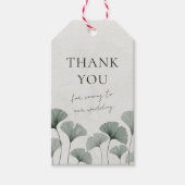 Boho Green Ginkgo Huwelijksgunst Gift Labels Cadeaulabel (Voorkant)