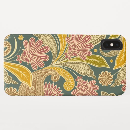 Boho Green, Gold, Red Paisley Case-Mate iPhone Case (Achterkant (horizontaal))