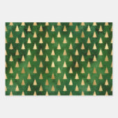 Boho Green Gold Trees kerst Inpakpapier Vel (Voorkant)