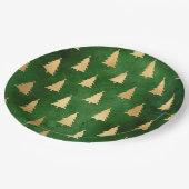 Boho Green Gold Trees kerst Papieren Bordje (Gekanteld)