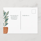 Boho green house plant pot nieuwe woning aankondigingskaart (Achterkant)