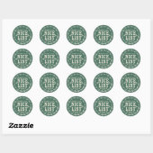 Boho green kerstcadeausticker uit Nice List Ronde Sticker (Vel)