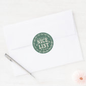 Boho green kerstcadeausticker uit Nice List Ronde Sticker (Envelop)
