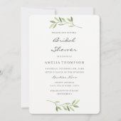 Boho Green Leaf Waterverf Vrijgezellenfeest Kaart (Voorkant)