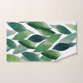 Boho Green Leaves Waterverf met de hand geschilder Bad Handdoek (Handdoek)