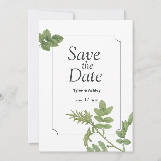 Boho Green Mint Elegant Wedding Invitation Kaart (Voorkant)