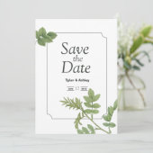 Boho Green Mint Elegant Wedding Invitation Kaart (Staand voorkant)