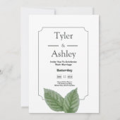 Boho Green Mint Elegant Wedding Invitation Kaart (Achterkant)
