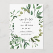 Boho Green Modern Save the Date Aankondiging Po (Voorkant)