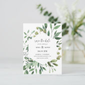 Boho Green Modern Save the Date Aankondiging Po (Staand voorkant)