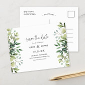 Boho Green Modern Save the Date Aankondiging Po