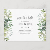 Boho Green Modern Save the Date Aankondiging Po (Voorkant)