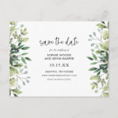 Boho Green Modern Save the Date Aankondigingskaart (Voorkant)