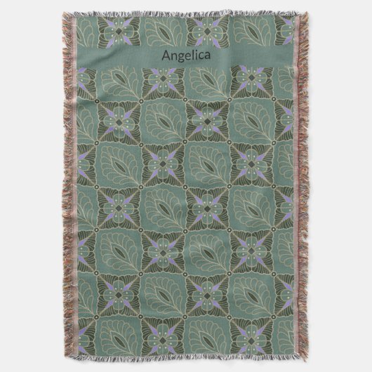 Boho Green Moroccan Tiles Design Deken (Voorkant Verticaal)