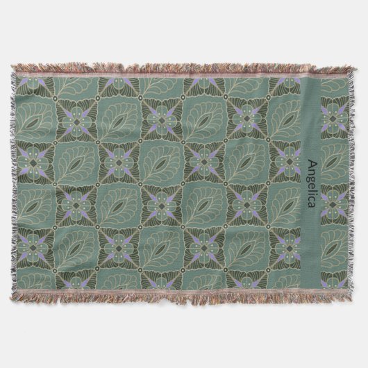 Boho Green Moroccan Tiles Design Deken (Voorkant)
