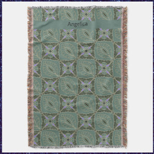Boho Green Moroccan Tiles Design Deken