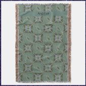 Boho Green Moroccan Tiles Design Deken