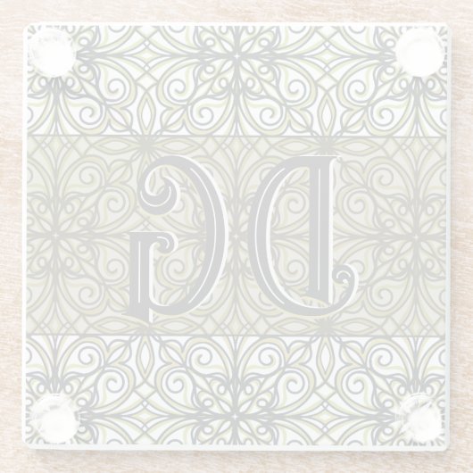 Boho Green Patterned Glazen Onderzetter (Achterkant)