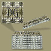 Boho Green Patterned Glazen Onderzetter