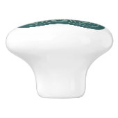 Boho Green Pawprint Folk Art Keramische Knop (Zijkant)